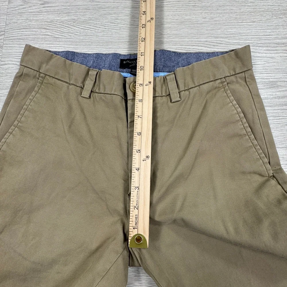 Banana‎ Republic Men's Aiden Chino Pants Khaki Tan 30x32 Slim Fit Stretch Cotton